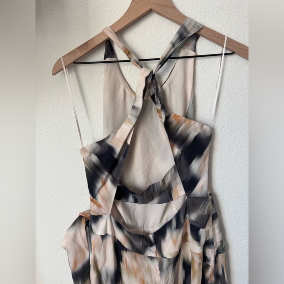 NWT $425 REISS [ 8 US ] Gisele Strappy Back Midi Dress in Smudge Print - Picture 5 of 11
